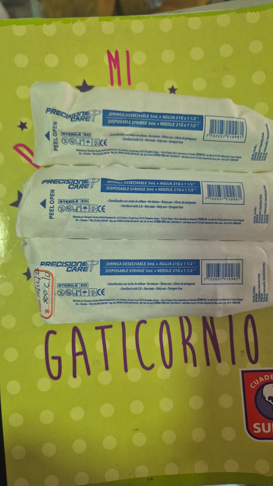 Jeringa desechable 5 ml con aguja 21 G x 1 ½" – Precision Care