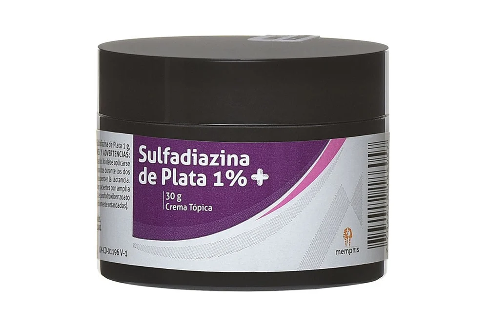 Sulfadiazina De Plata 1% Crema Caja Con Frasco