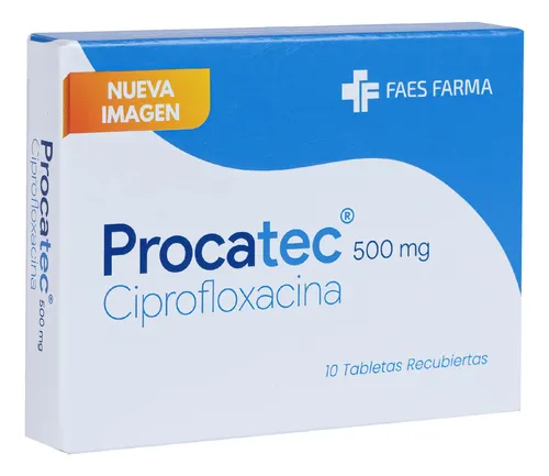 Procatec Ciprofloxacina 500mg Blister * 10 Tabletas