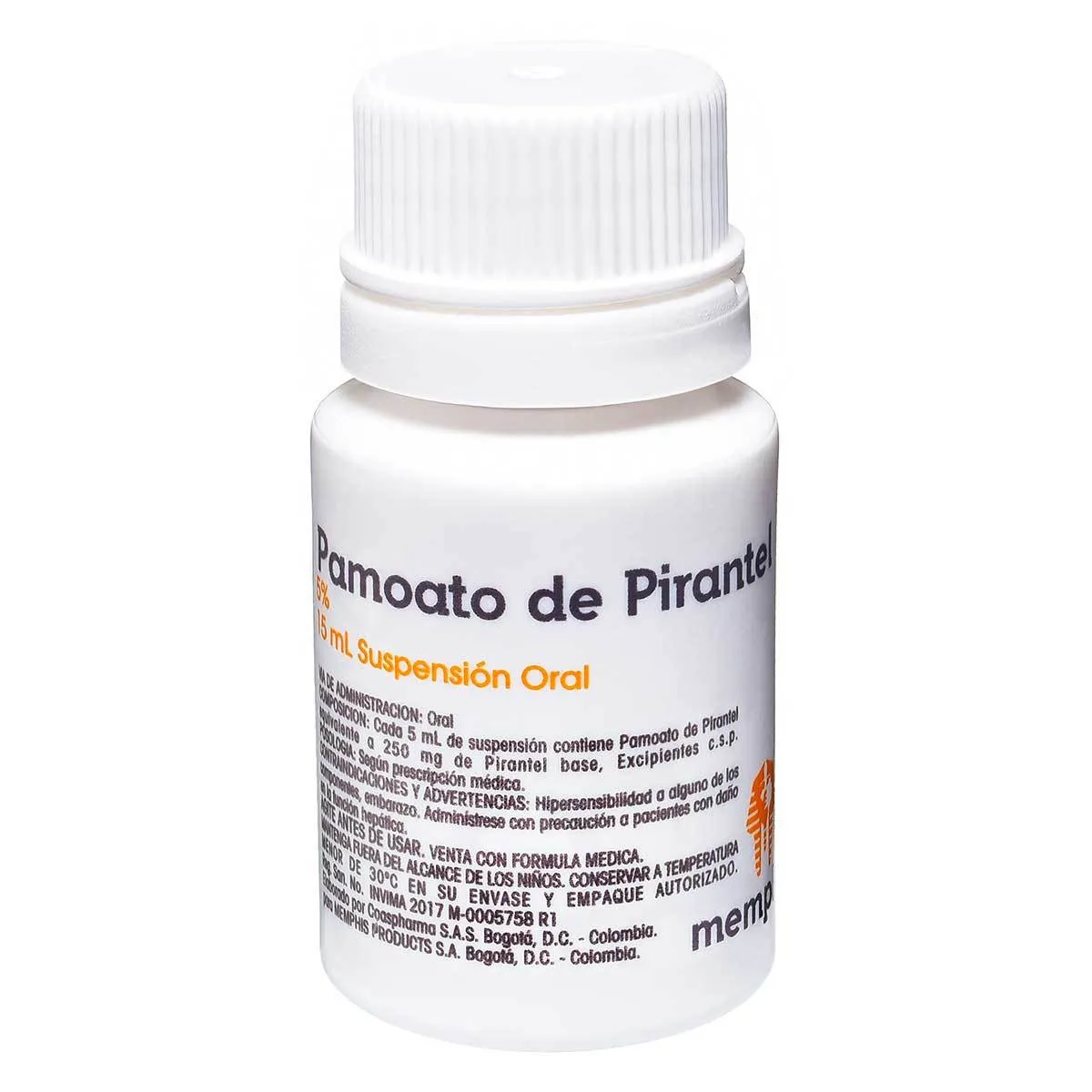 Suspensión oral Pamoato de Pirantel 5% (Memphis, frasco)