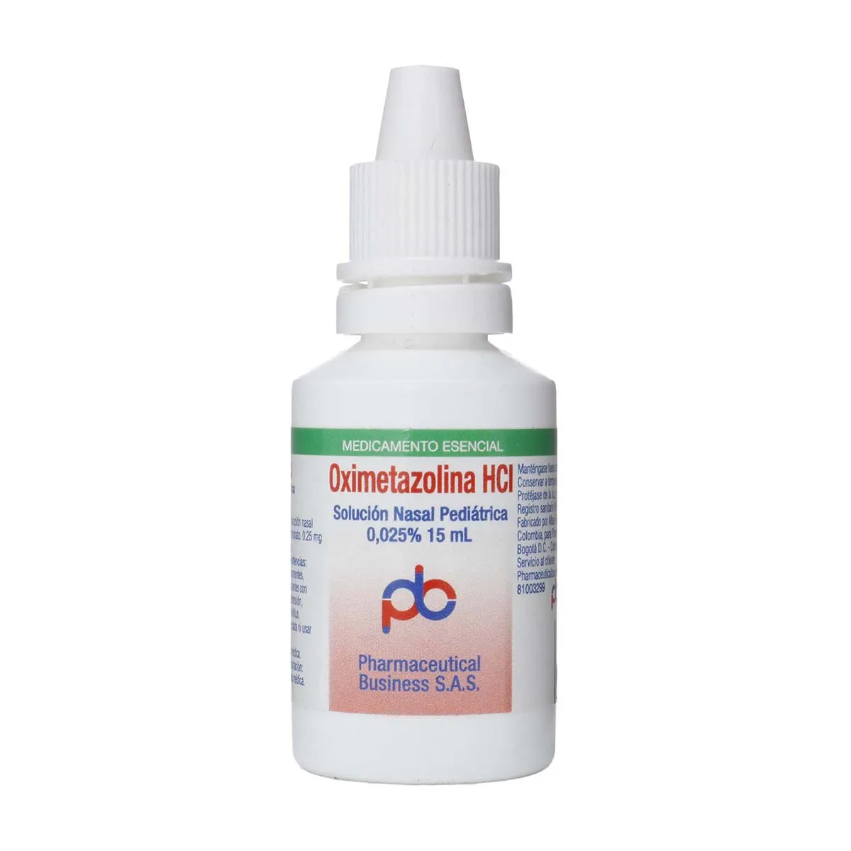 Oximetazolina HCI 0,025% Solución Nasal Frasco x 15